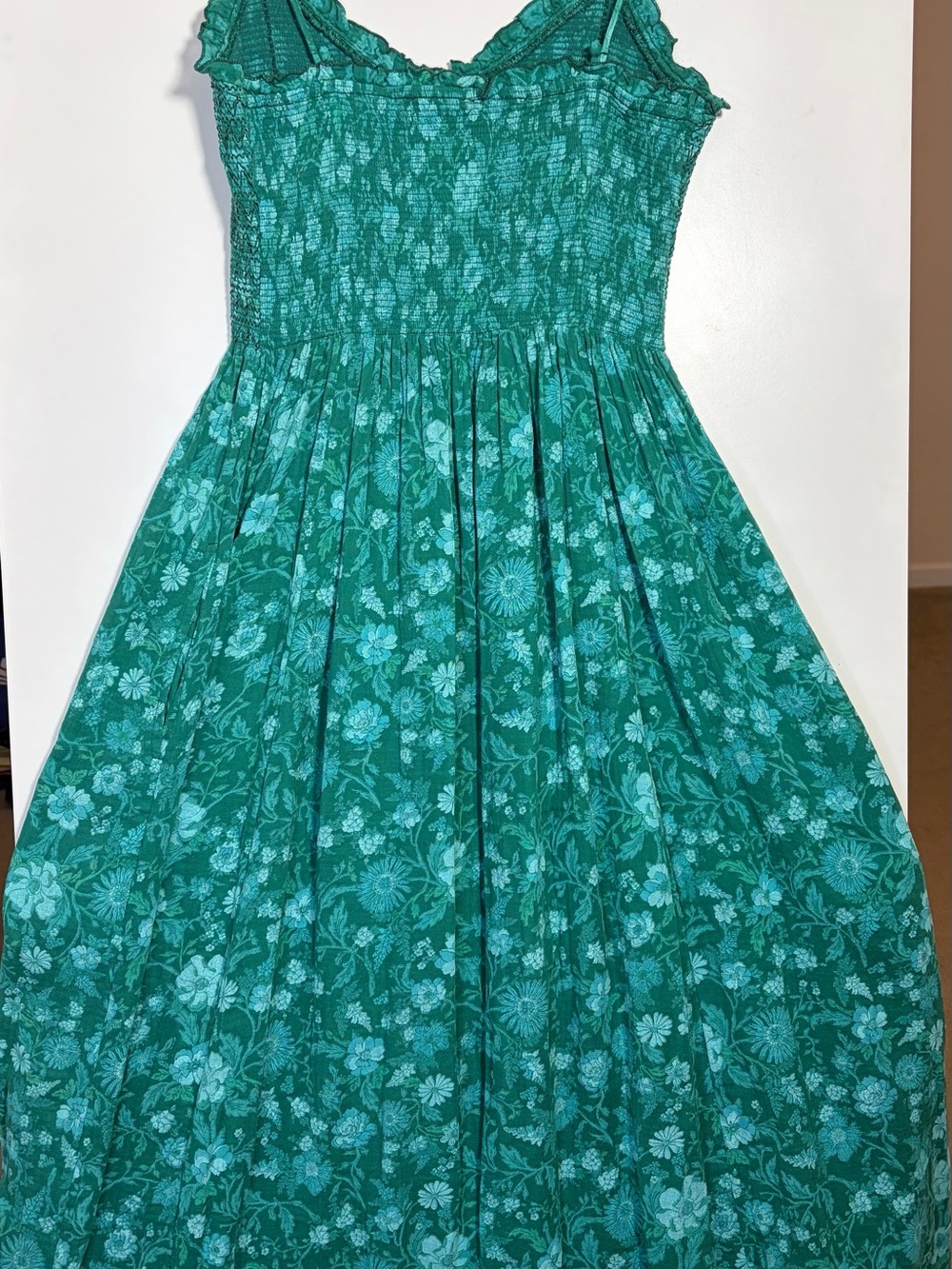 Free People Sweet Nothings Midi Dress L Forest Green Floral Cottagecore - Picture 5 of 9